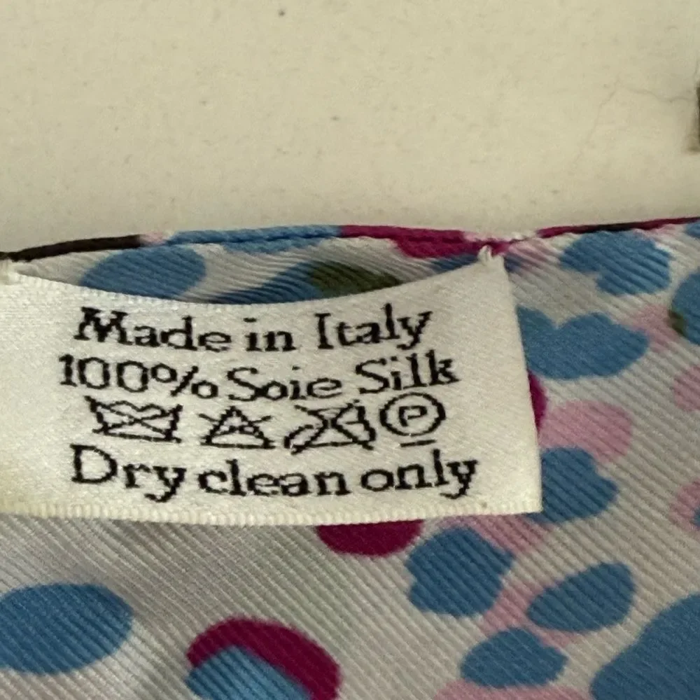Dior Polka Dot Silk Twilly Scarf in Blue and Green